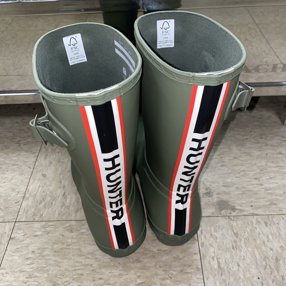 Hunter Boots Womens Size 11 US Green Original Play Tall Rain Waterproof Natural - Picture 4 of 14
